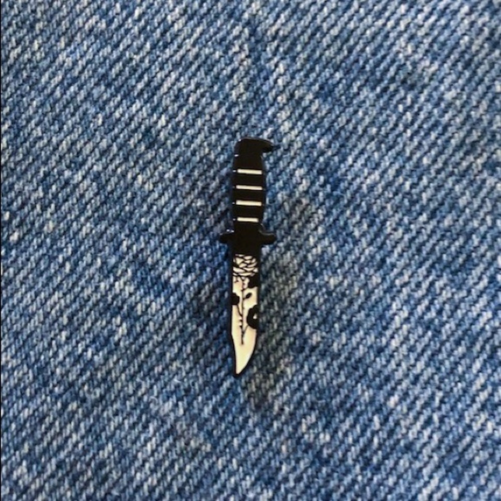 Rose Dark Knife Enamel Pin